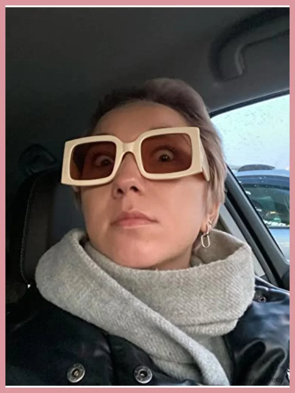 Vintage Oversized Sunglasses Women Men UV400 Protection Square Frame